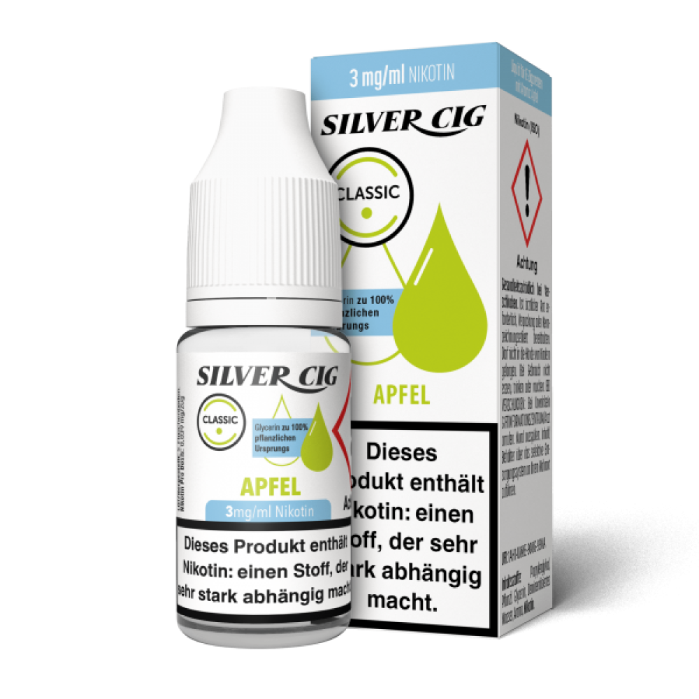 E-Liquid Silver Cig " Appel "3mg Nikotin 10ml