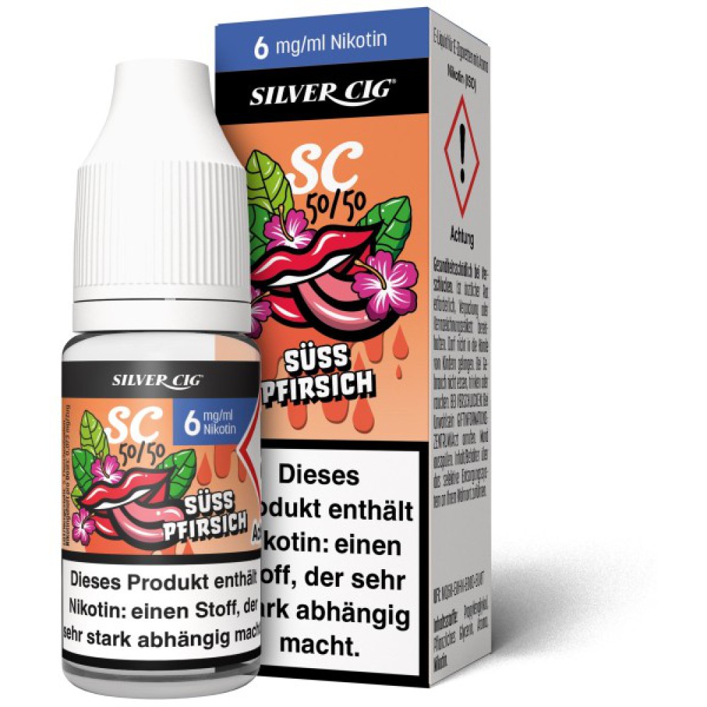 E-Liquid " Süss Pfirsich " 6mg Nikotin 10ml.