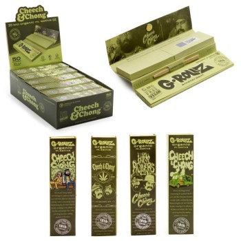 G-ROLLZ | Cheech & Chong(TM) - Medicago Sativa Extra Thin - 50 KS Papers + Tips (24 Booklets Display