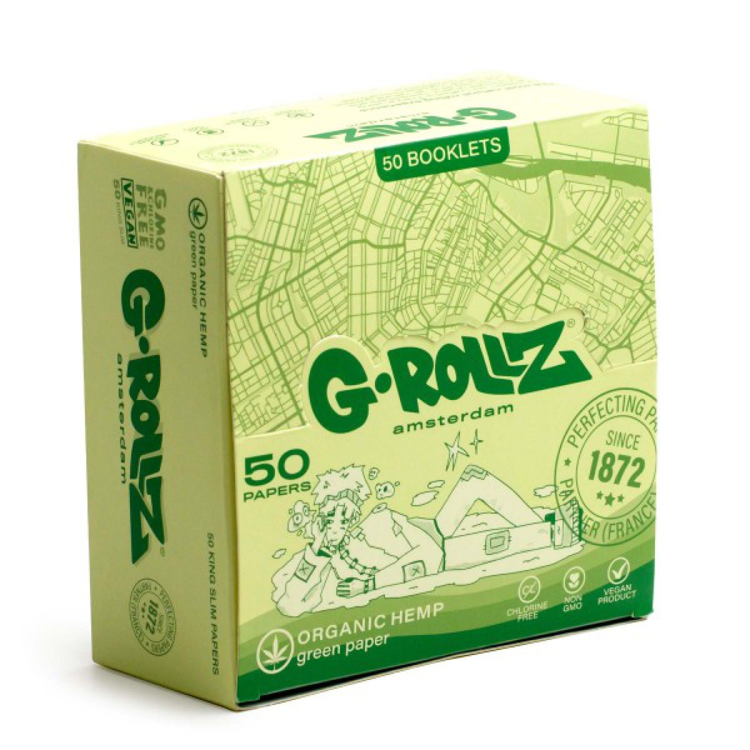 G-ROLLZ | Organic Green Hemp - 50 KS Papers (50 Booklets Display)