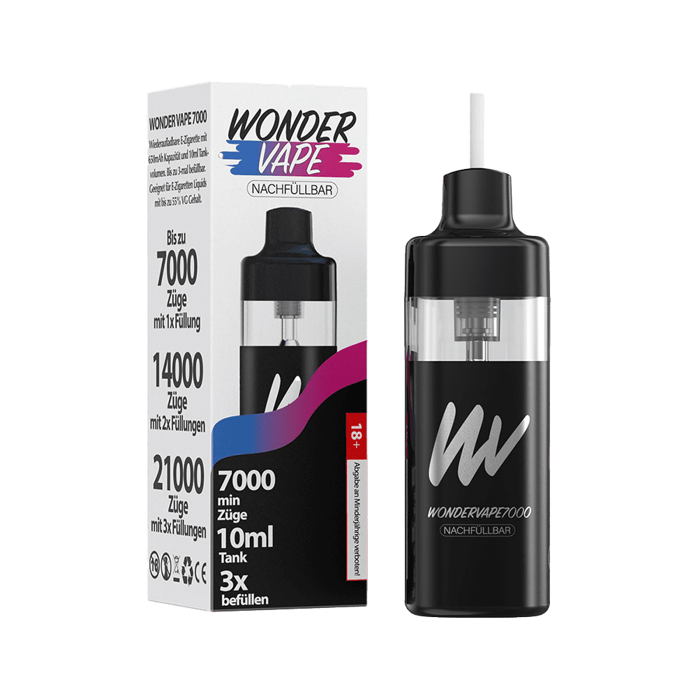 Wonder Vape 7000  Nachfüllbare E- Zigarerette  Akku 650mAh 