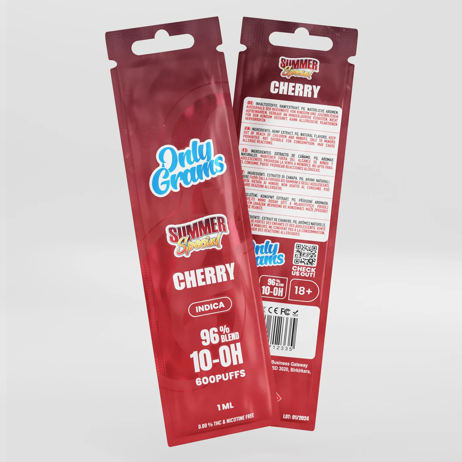 Only Grams V2 "Cherry" 96 % Blend 10-OH ,600 Zuge 1ml