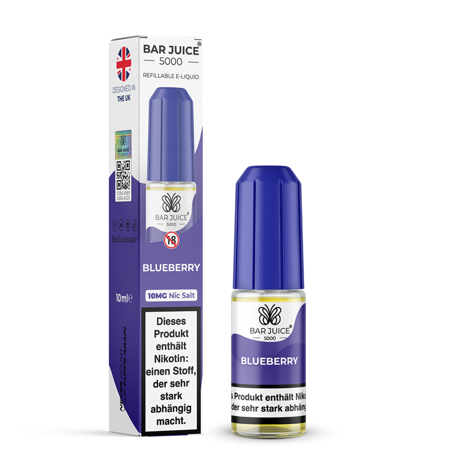 Bar Juice 5000 | Blueberry 10mg Nic Salz Liquid - 10ml 