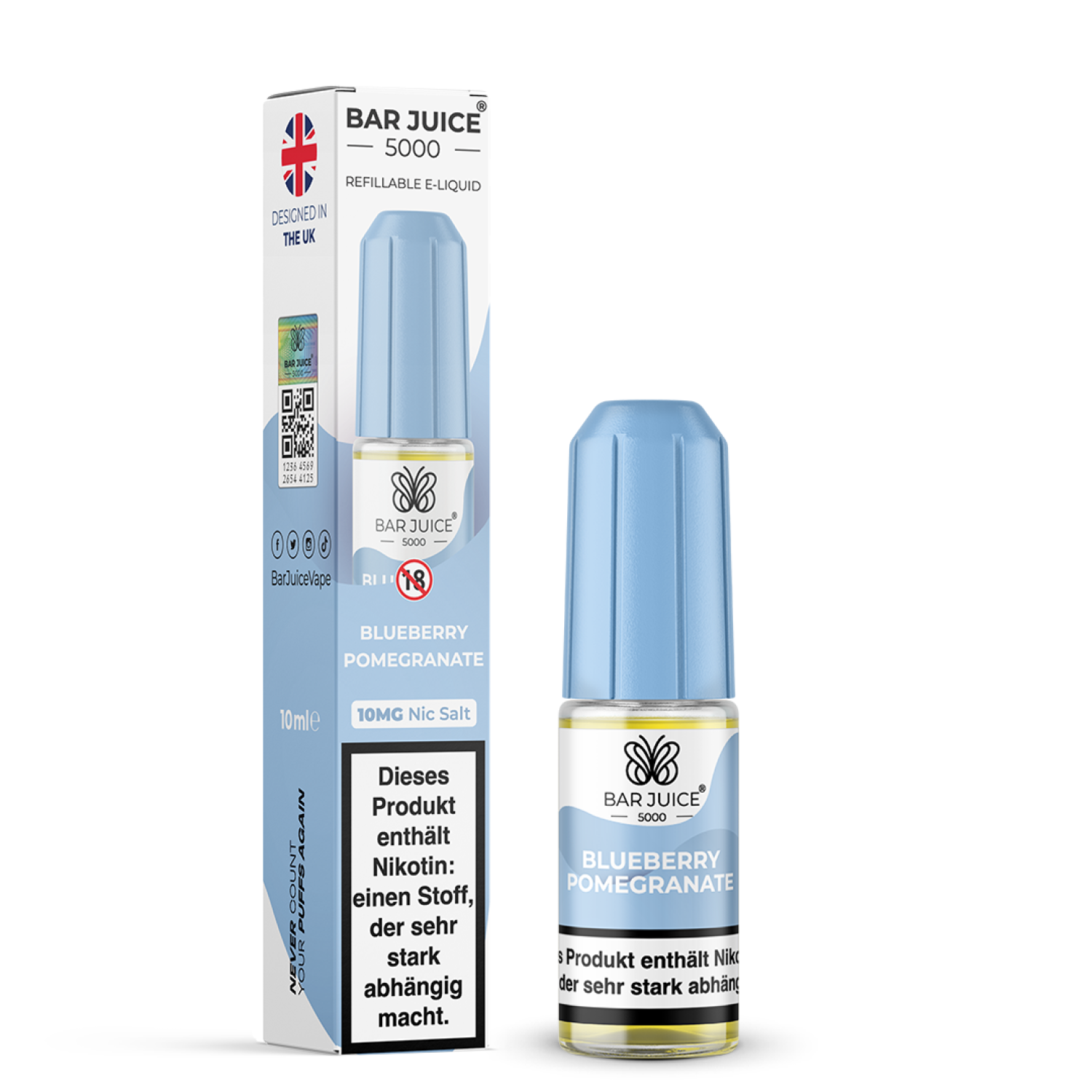 Bar Juice 5000 | Blueberry Pomegrante 10mg Nic Salz Liquid - 10ml 