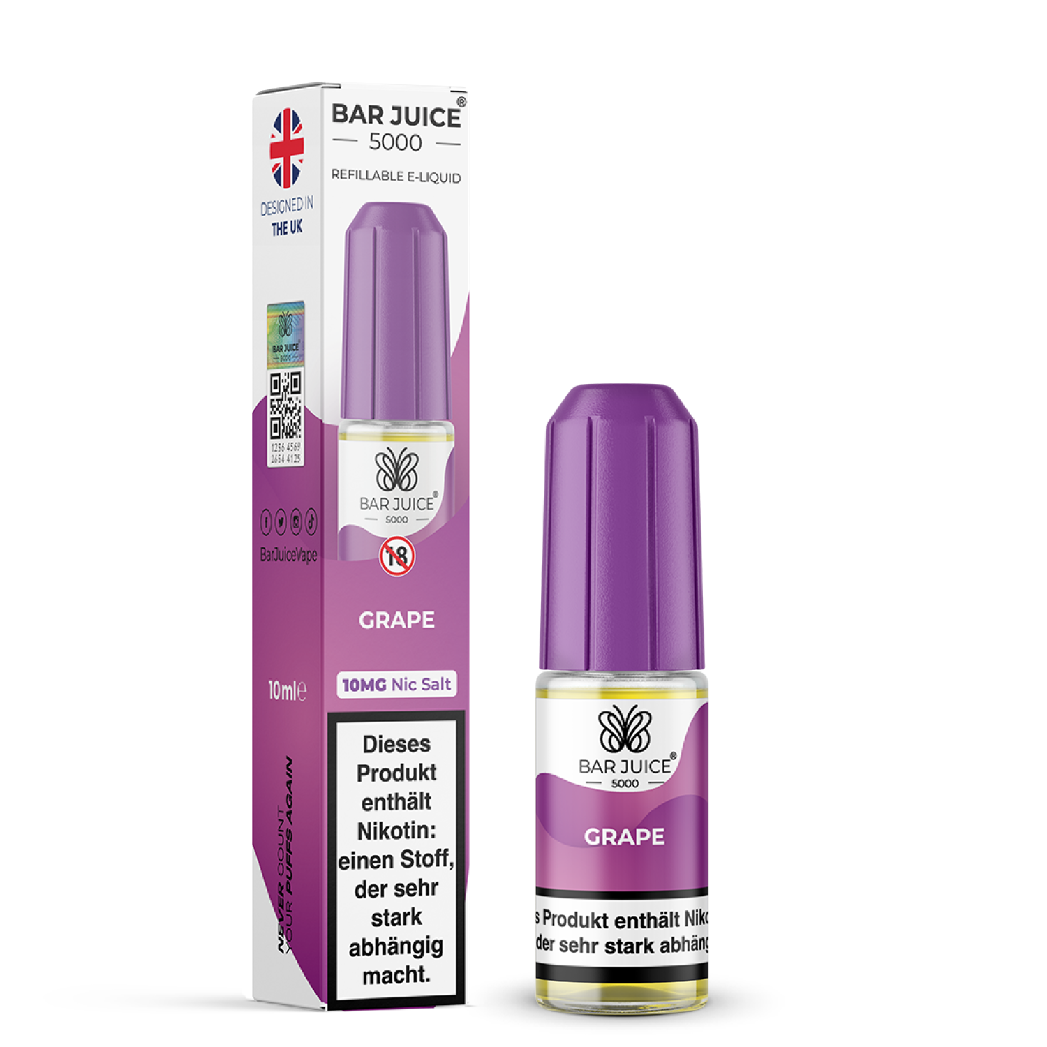 Bar Juice 5000 | Grape 10mg Nic Salz Liquid - 10ml 