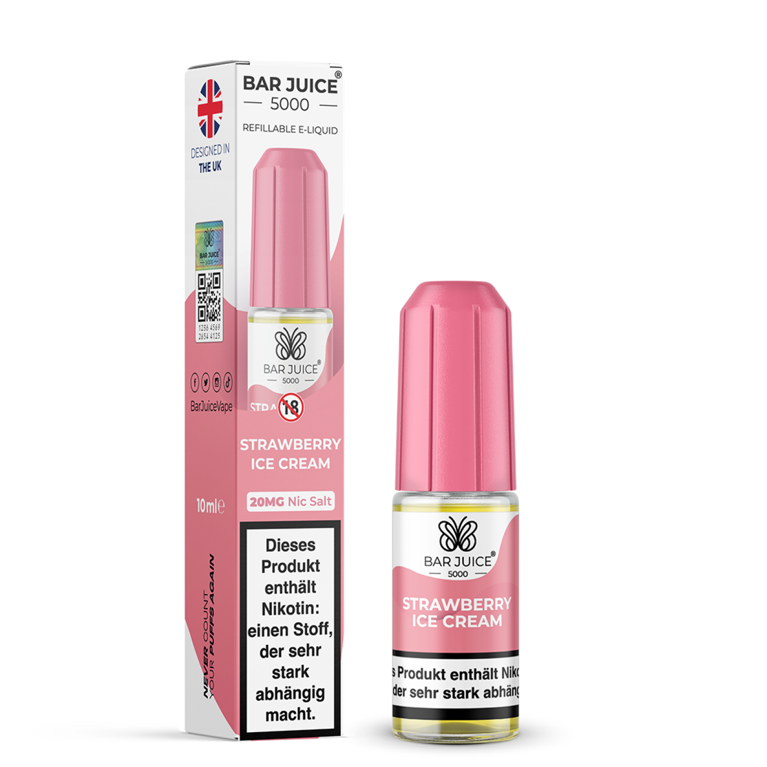 Bar Juice 5000 | 'Strawberry Ice Cream' 20mg Nic Salz Liquid - 10ml