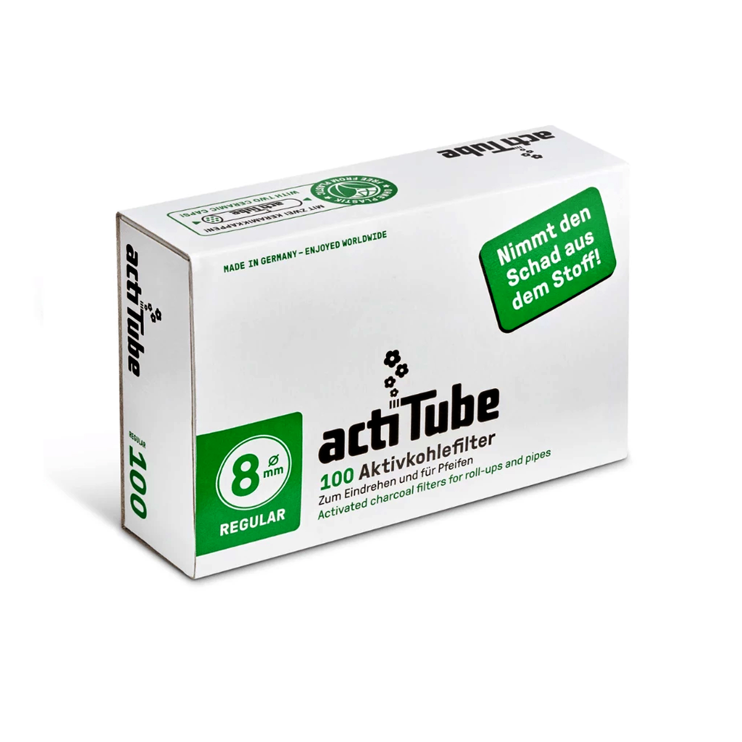 actiTube Aktivkohlefilter REGULAR 8mm 100er Pack