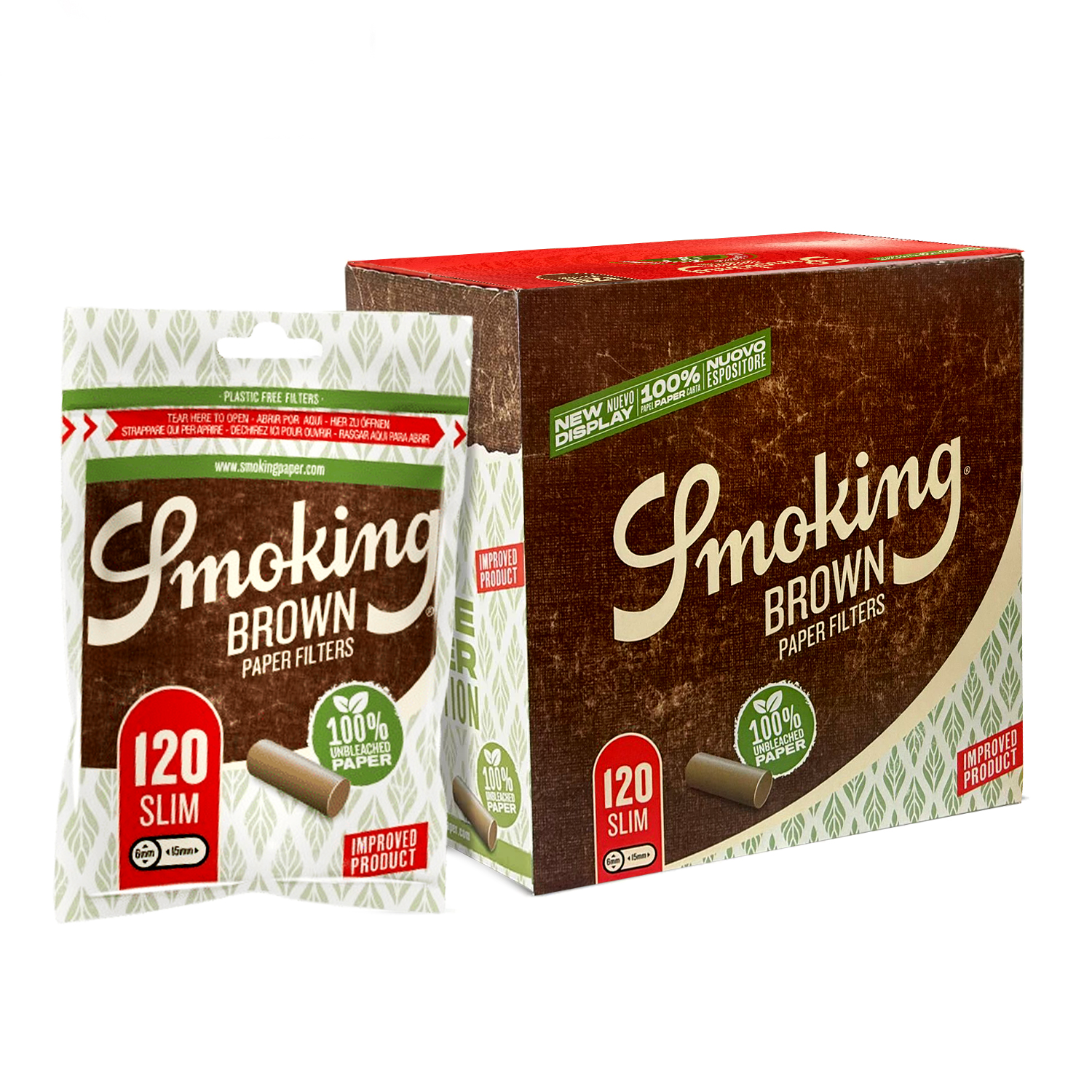 Smoking Brown Paper Filter | 6mm Slim 