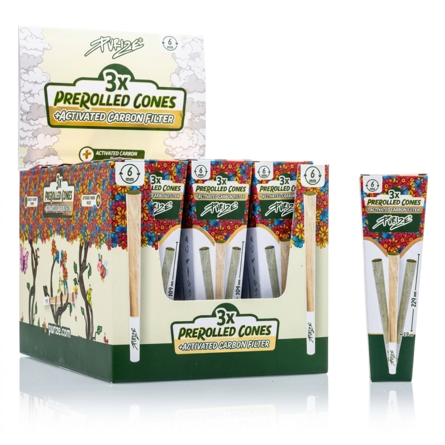 Purize Pre-Rolled Cones - Xtra Slim Size