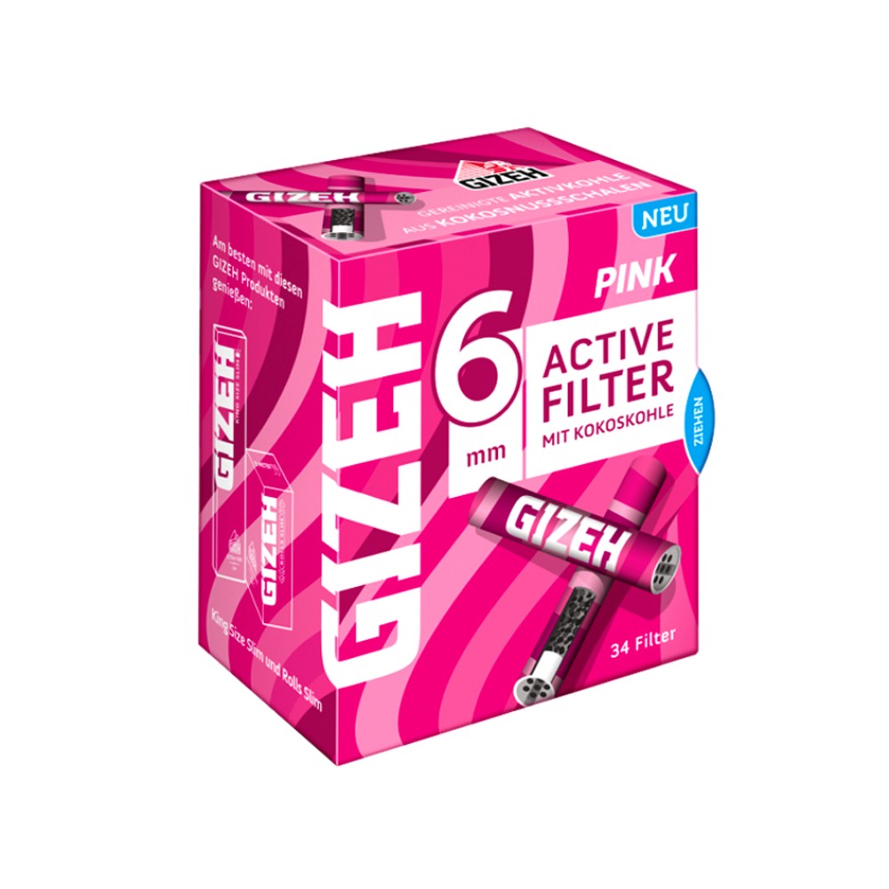 Gizeh Pink Aktive Filter 6mm 34 stück. (10er-Packung)