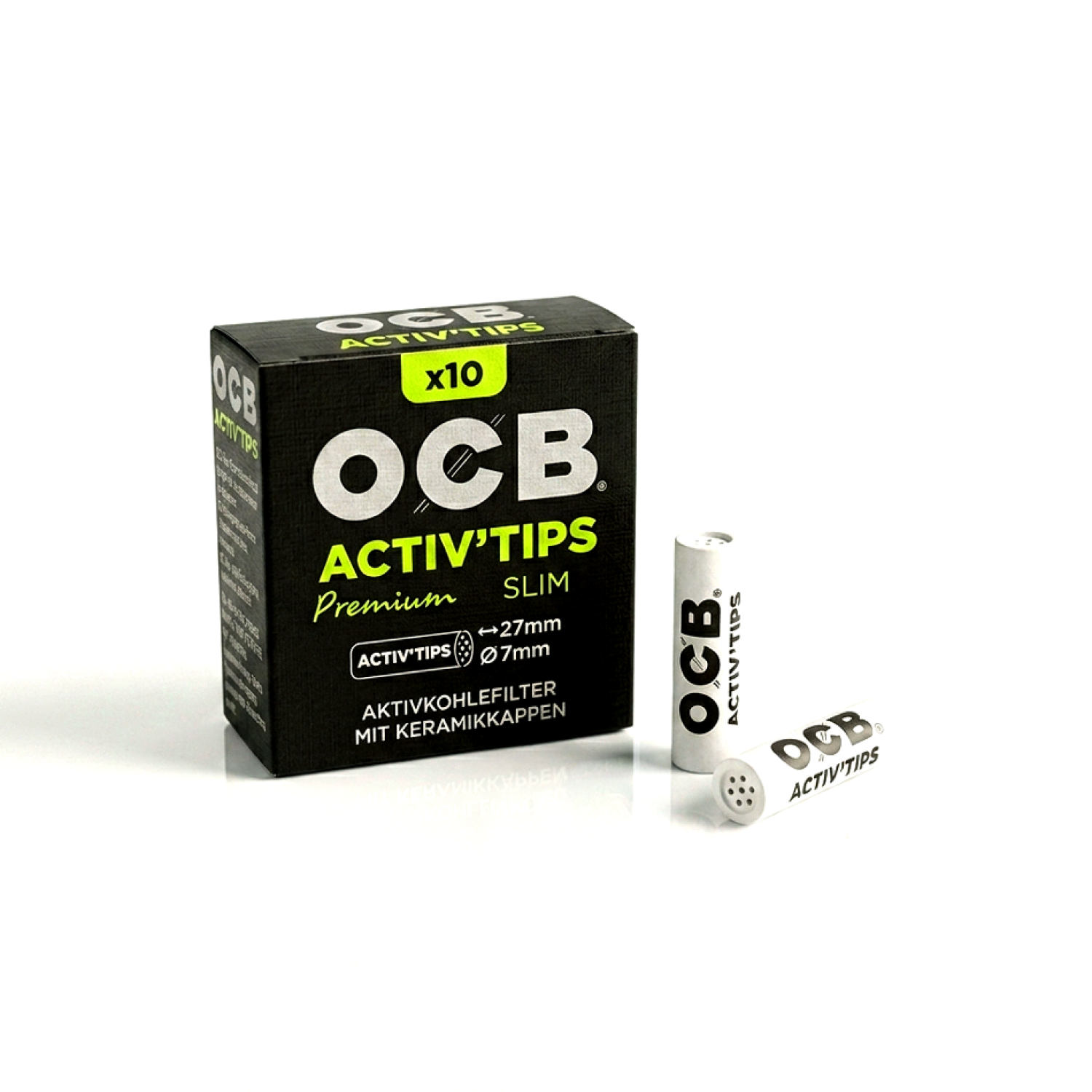 OCB Aktiv Tips Slim Ø:7mm L:27mm 20er Box  á10 Filter 