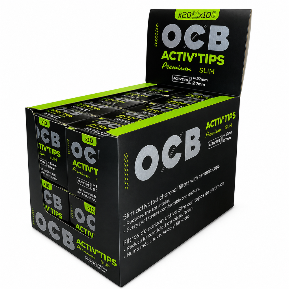 OCB Aktiv Tips Slim Ø:7mm L:27mm 20er Box  á10 Filter 