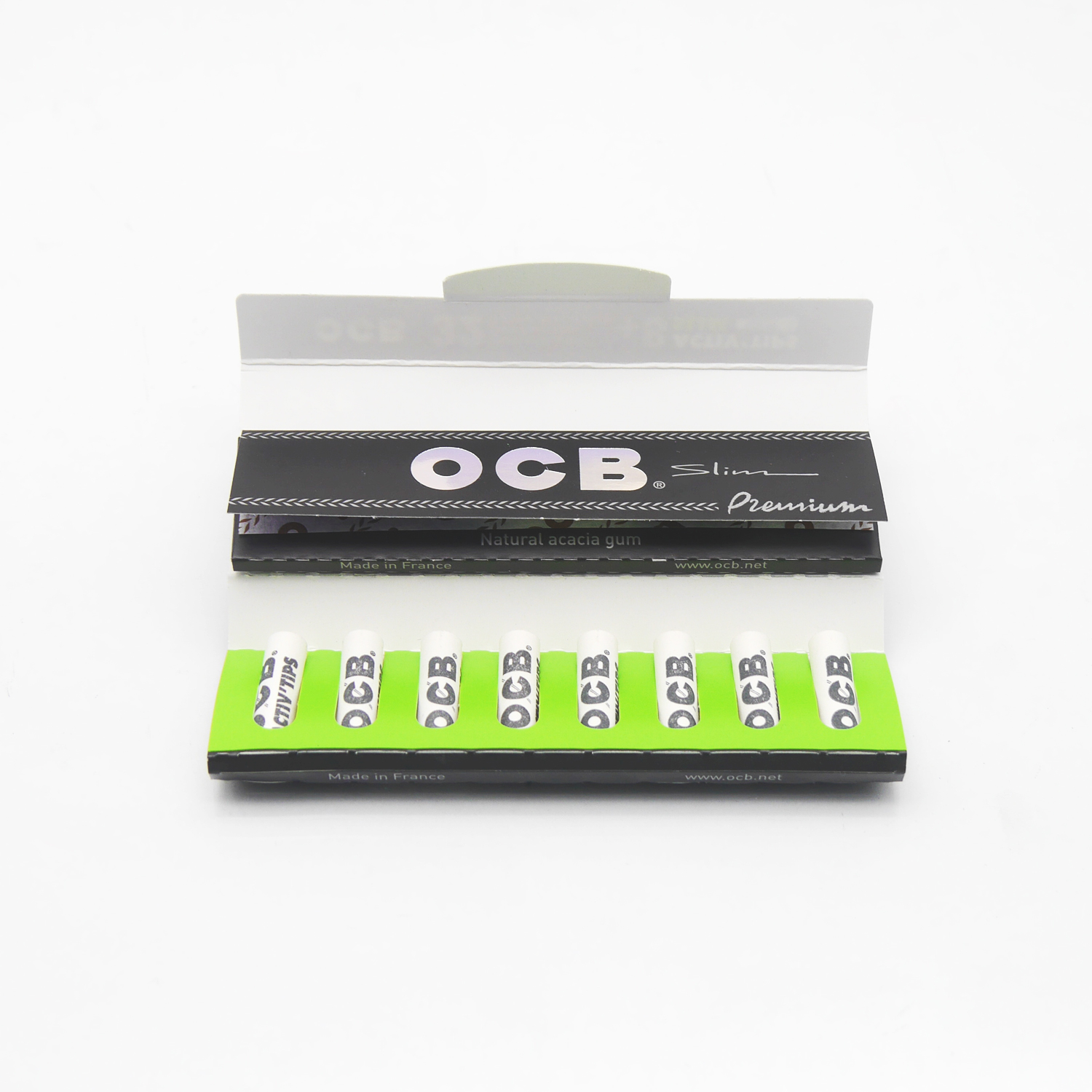 OCB Schwarz Premium Slim  + 8 OCB Active Kohlefilter Ø 7mm, L 27mm, 20er Paket a32 Blat