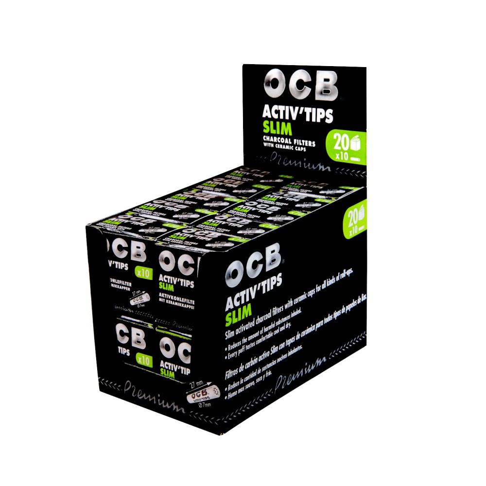 OCB Aktiv Tips Slim Ø:7mm L:27mm 20er Box  á10 Filter 