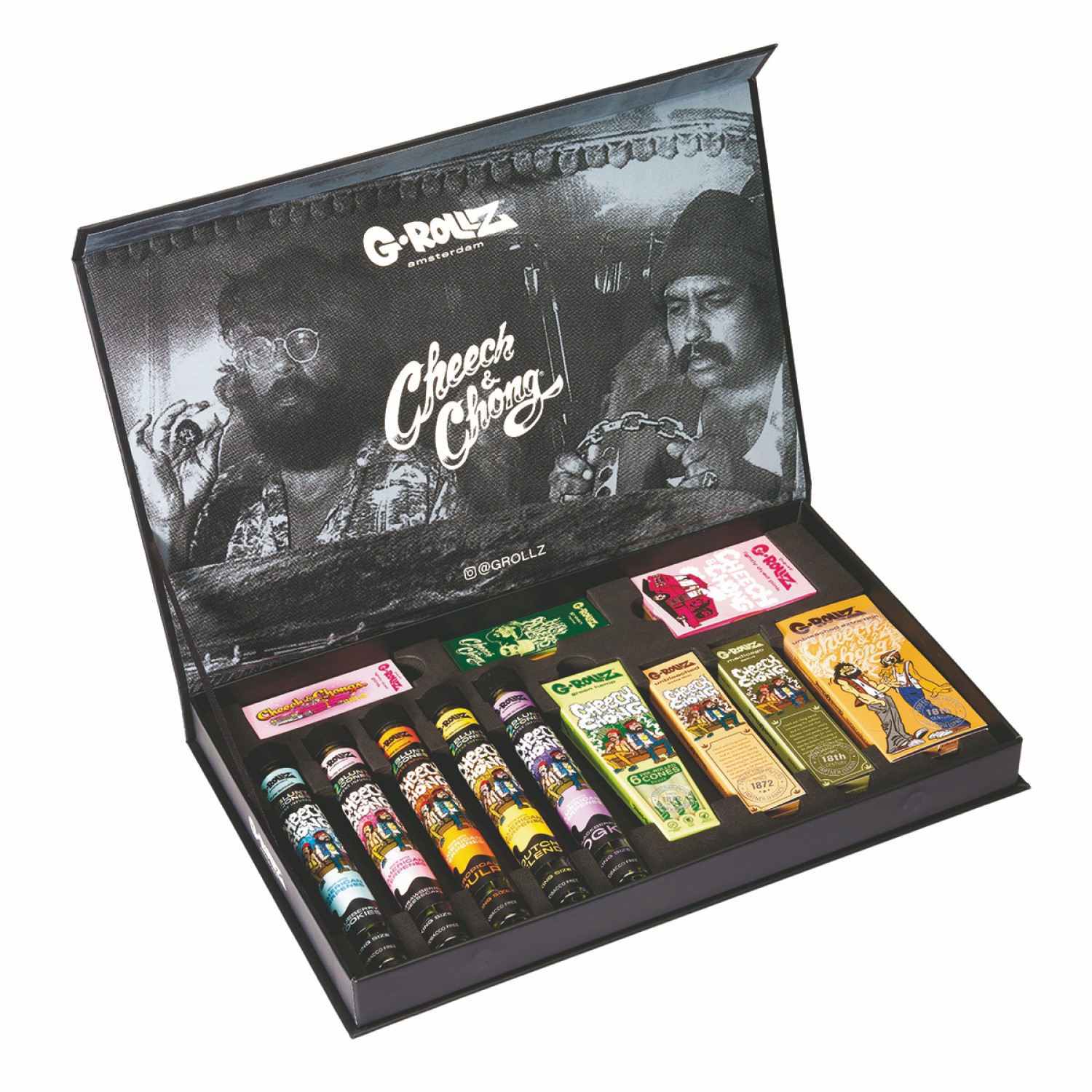 G-Rollz | Cheech & Chong Groß Geschenkbox – 17-Stück Premium-Smoking-Kit