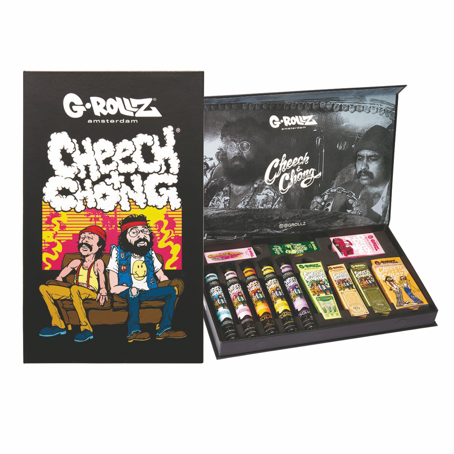 G-Rollz | Cheech & Chong Groß Geschenkbox – 17-Stück Premium-Smoking-Kit
