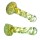 Glaspfeife mit Farbwechsel, grün/gelbe Wirbel, ca. 9 cm VE-6 