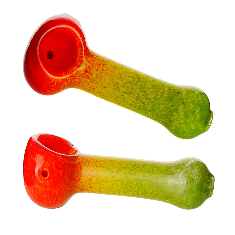 Glass pfeife rot/gelb/grün 11cm, VE-6