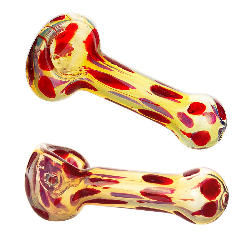 Glaspfeife rot punkte 11cm, 6er Pack