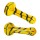 Glaspfeife gelb mit schw. lienen 10cm.mit Kickloch 6er Pack 
