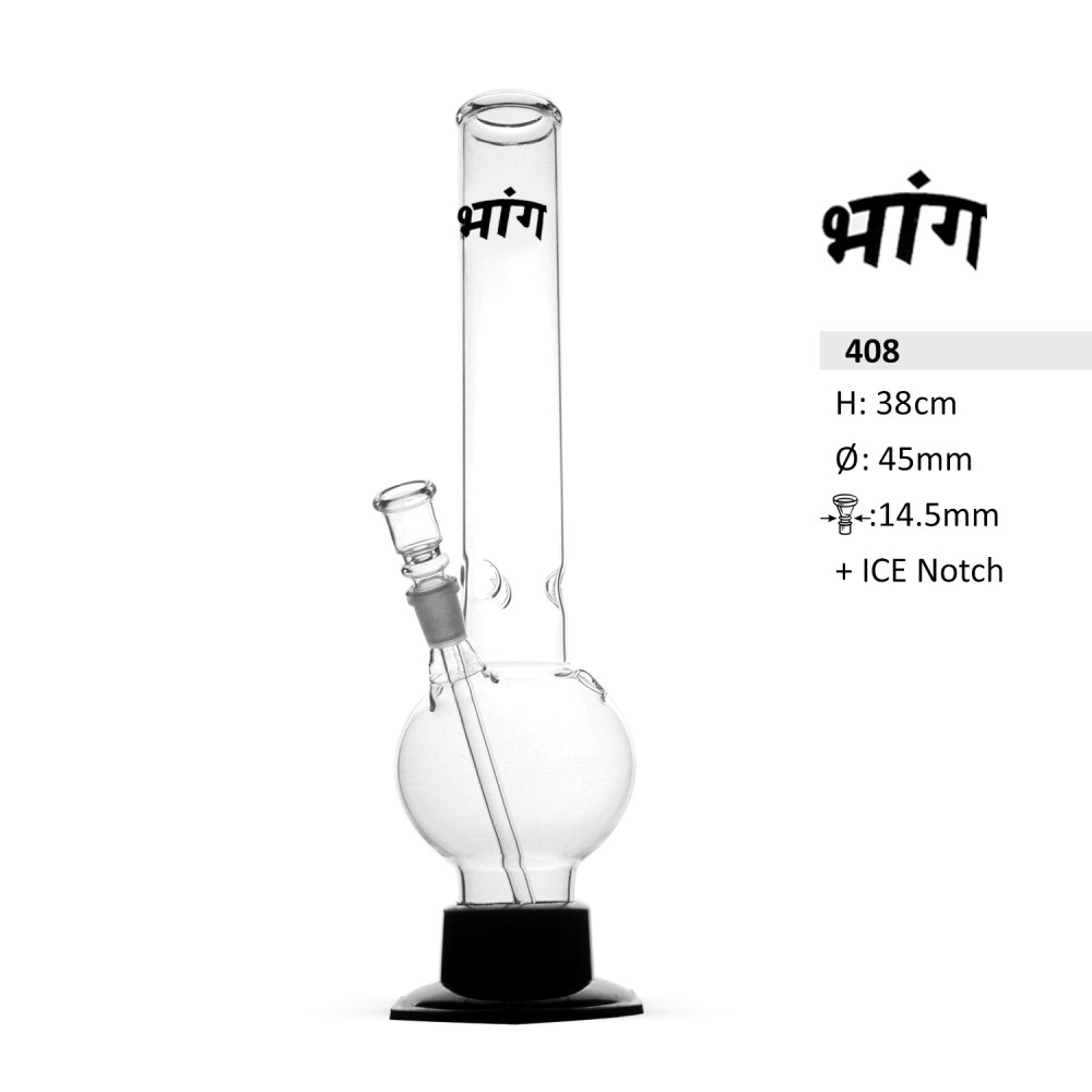 Bhang Glasbong|  Kunststoffsockel mit eis | Ø: 45mm H: 38cm Sockel: 14.5mm