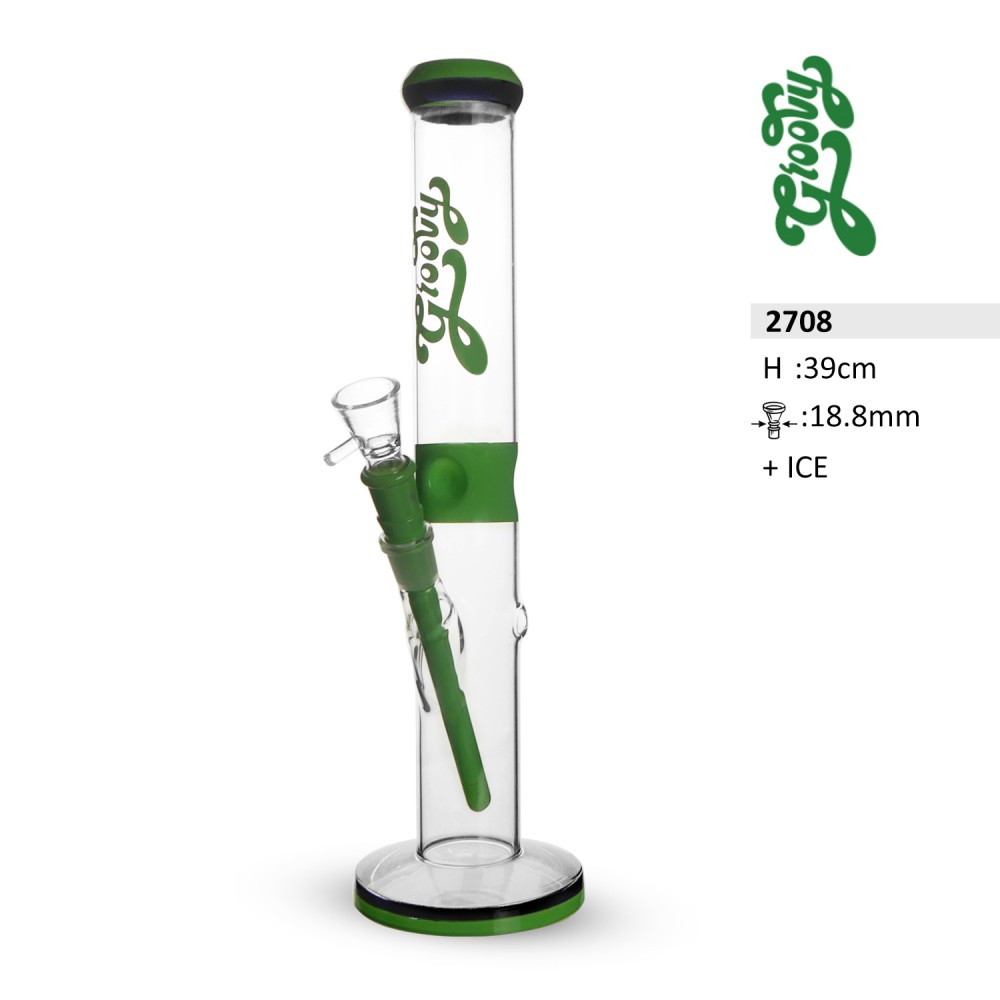 Heavy Glasbong Groovy mit Eis | H: 39cm, Schliff: 18,8mm