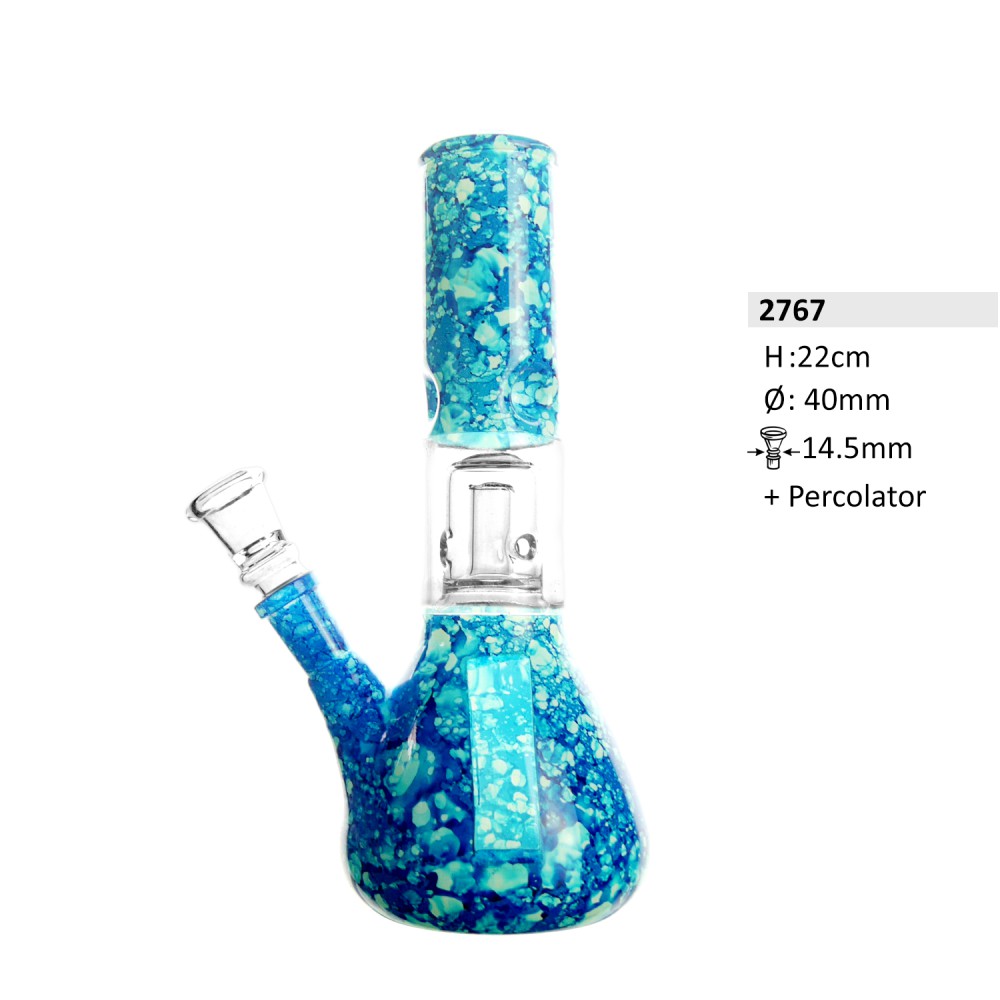 Glasbong mit Perkolator | H: 22cm Schliff: 14,5mm Ø: 40mm