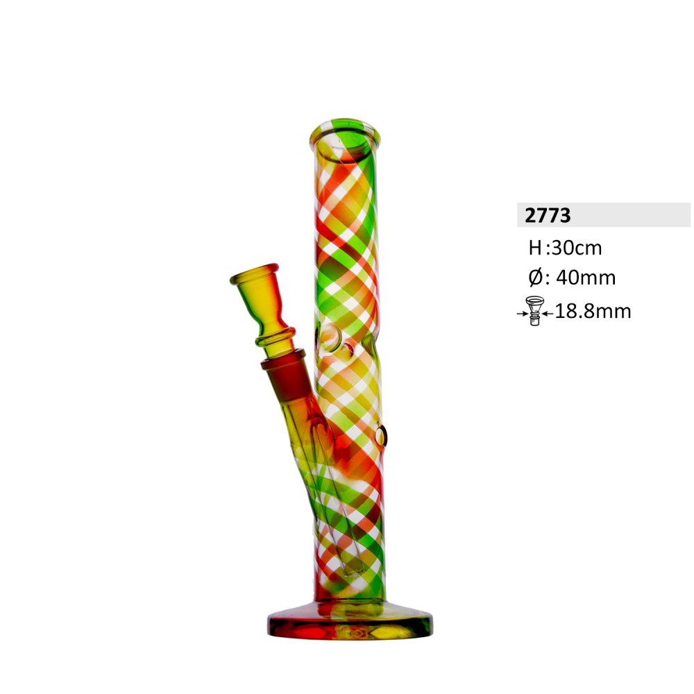 Glasbong mit Eis | H: 30cm Schliff: 18,8mm Ø: 40mm