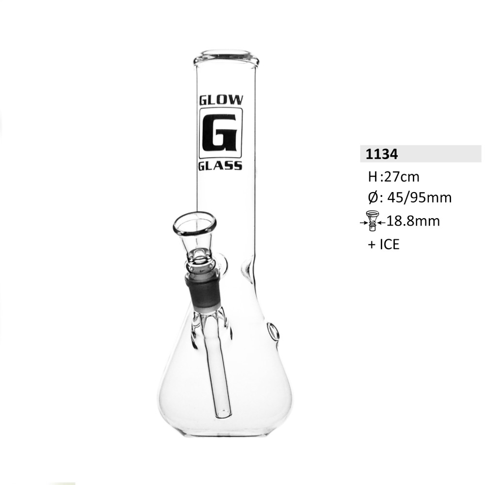 Glassbong kickloch. 27cm. 18,8 schl.