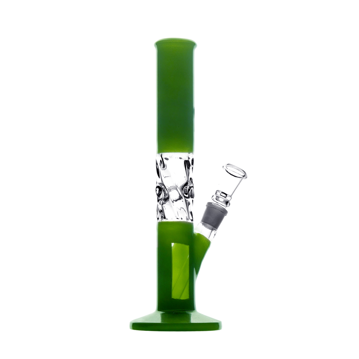 Glasbong Grün mit eis H: 30cm Schliff: 18,8mm, Ø: 40mm.