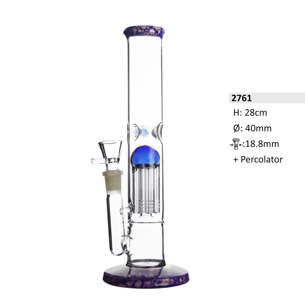 Glass Bong mit Eis & Percolator | H: 28cm  Ø: 40mm, Schliff: 18,8mm