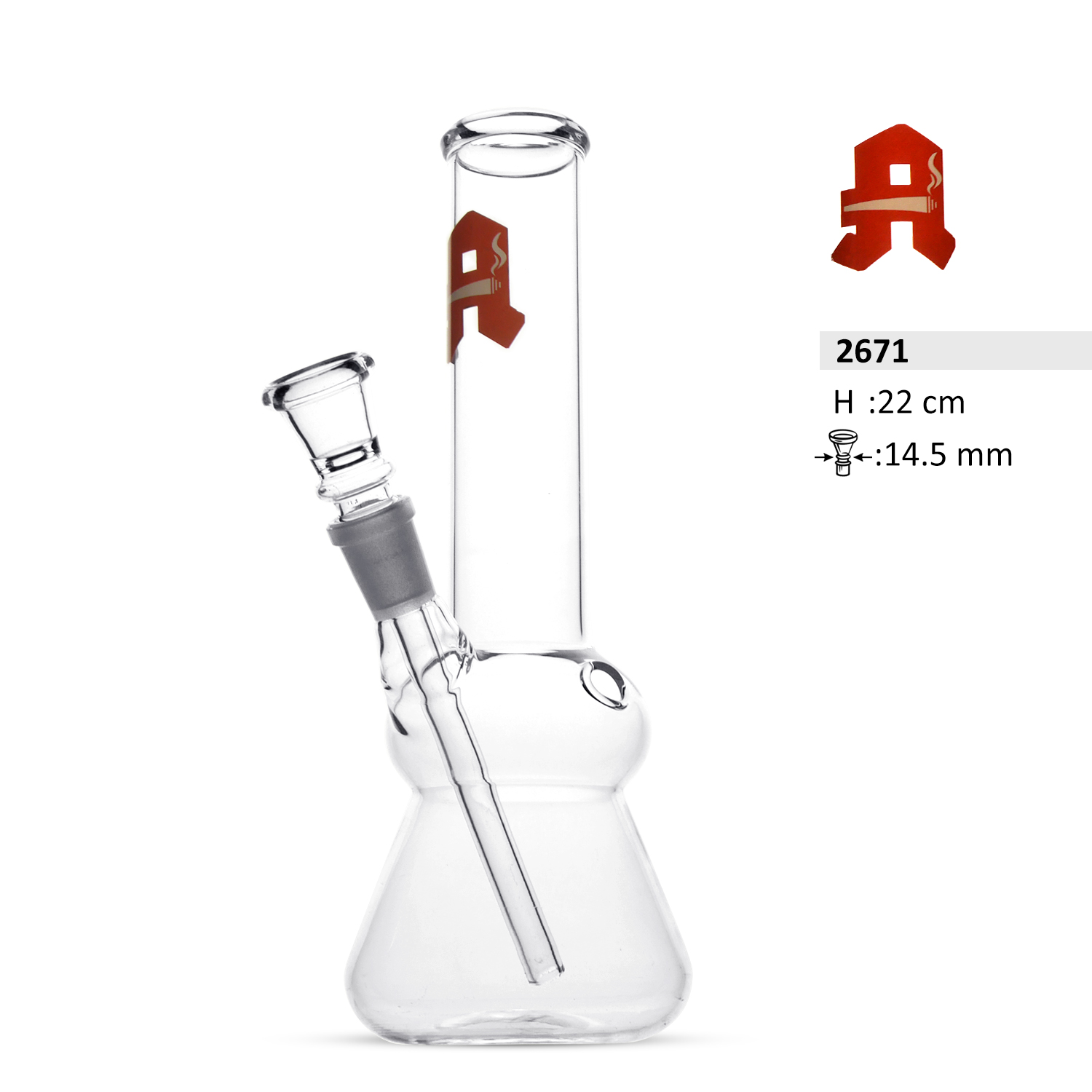 Glass Bong "Apotheke" H:22cm, schliff:14,5mm