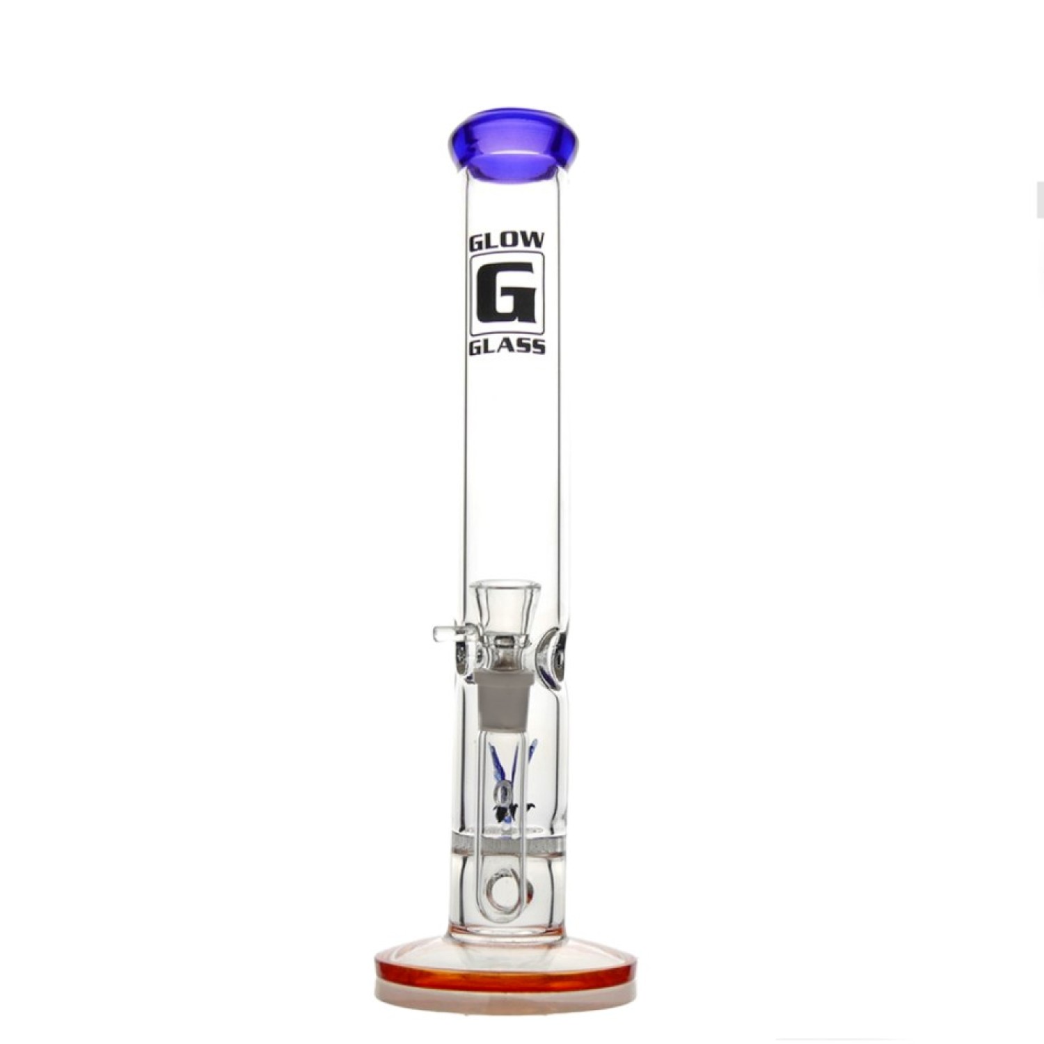 Glow Glasbong Honeycomb mit Perkolator und Eis | Glasstärke: 5mm, H: 38cm, Schliff: 18,8mm