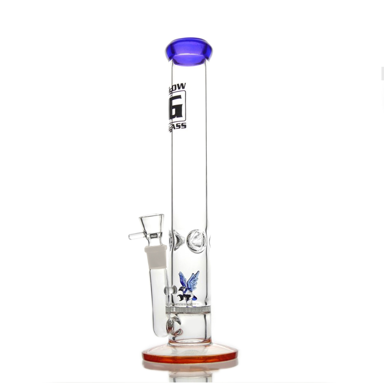 Glow Glasbong Honeycomb mit Perkolator und Eis | Glasstärke: 5mm, H: 38cm, Schliff: 18,8mm