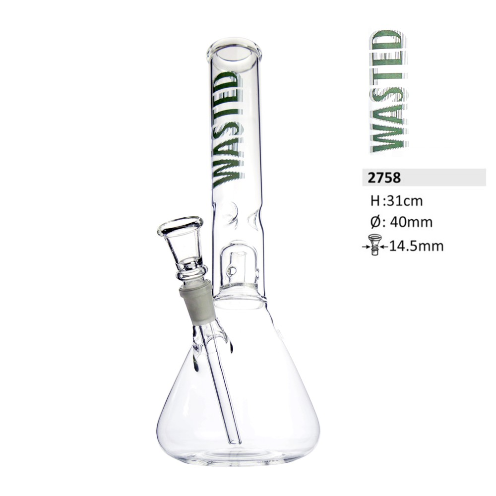Glasbong Wasted mit Eis und Perkolator | H: 31cm Schliff: 14,5mm Ø: 40mm