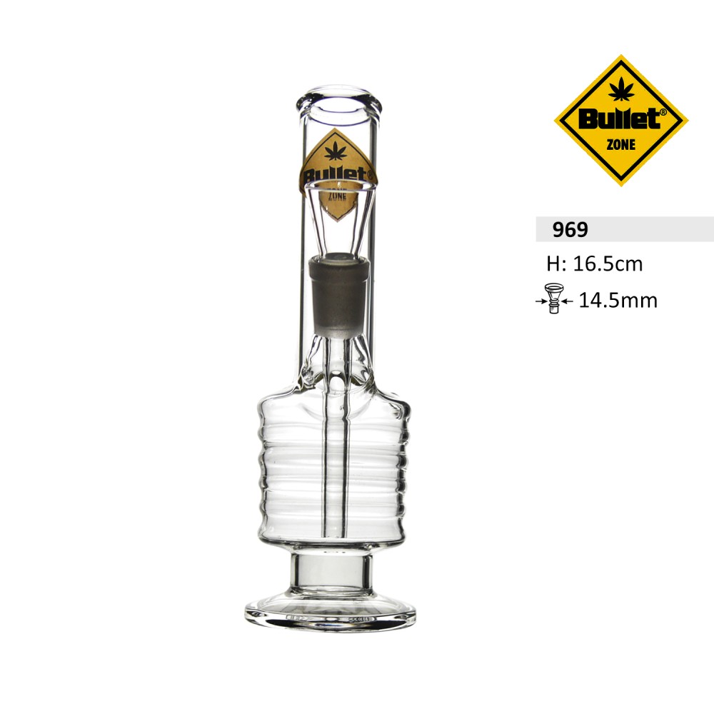 Bullet Zone GL. Bong 16,5cm. +6 ringe 14,5 mm