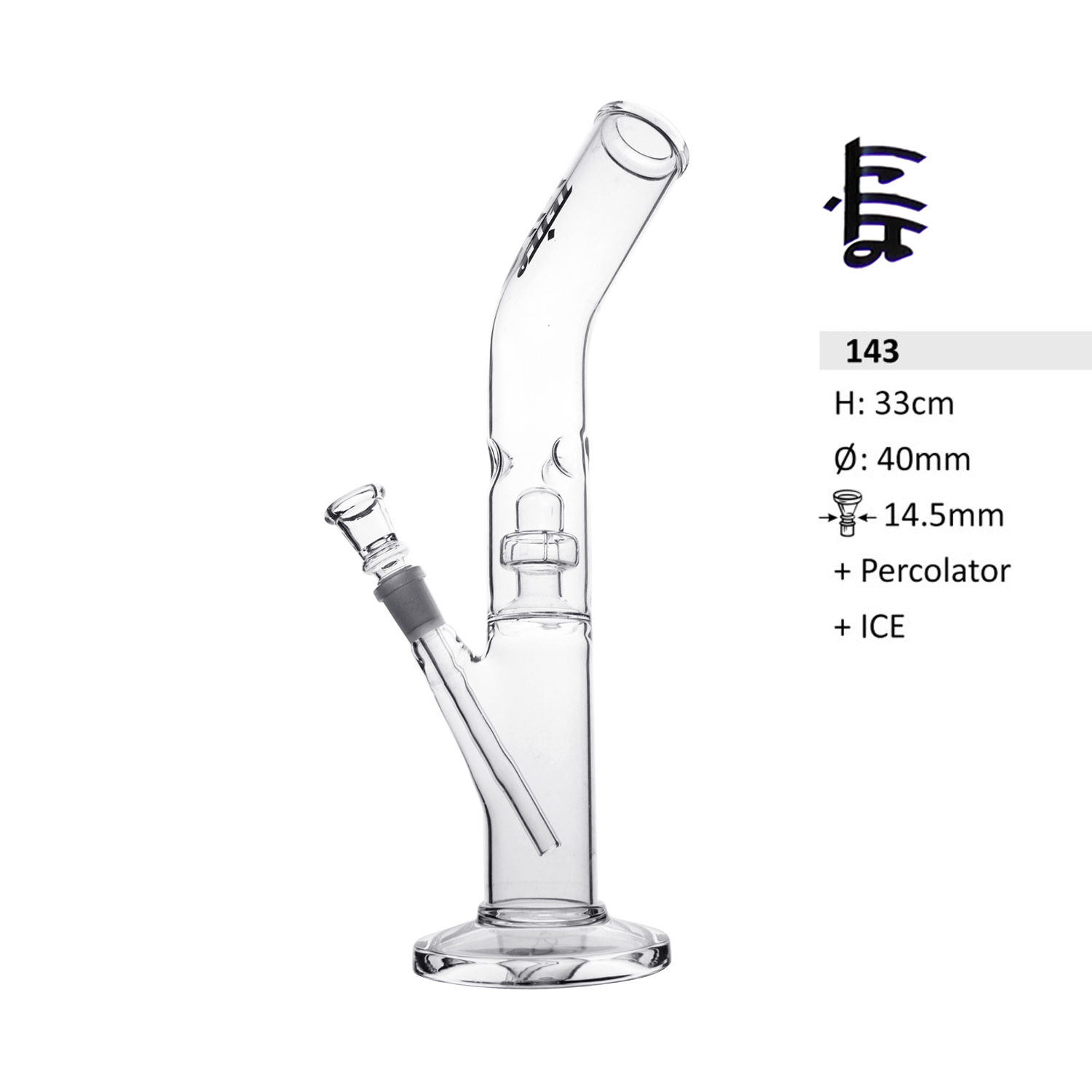 BulletZone Glasbong | Prime 4 | H:33cm, Ø:40mm, Schli.:14,5mm