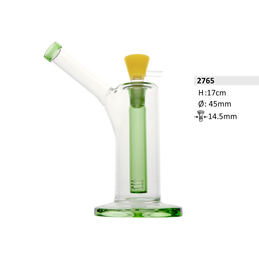 Glasbong mit Perkolator und Glasköpf| H: 17cm Schliff: 14.5mm
