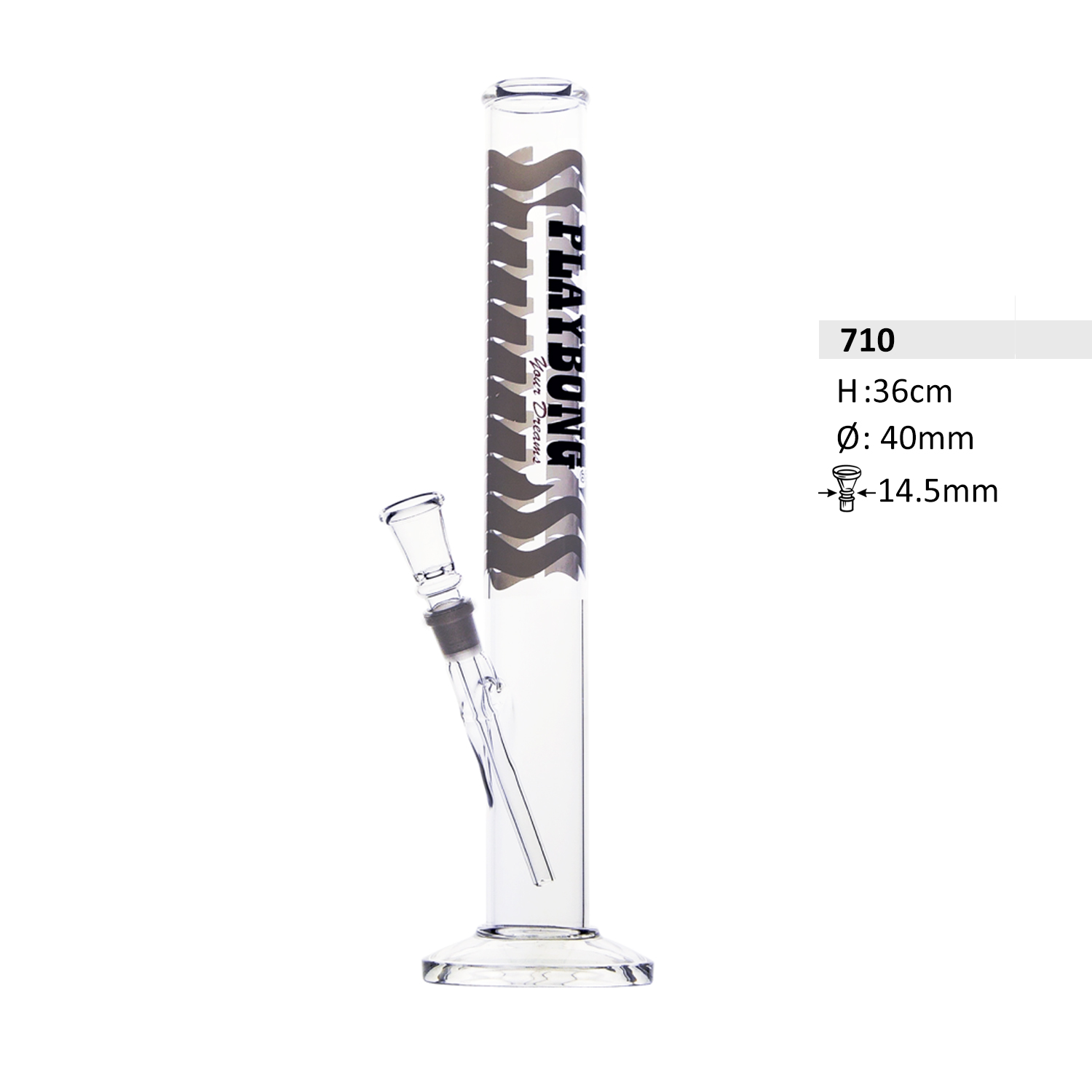 Glasbong 'Playbong' | H: 36cm Schliff:  14,5mm Ø: 40mm