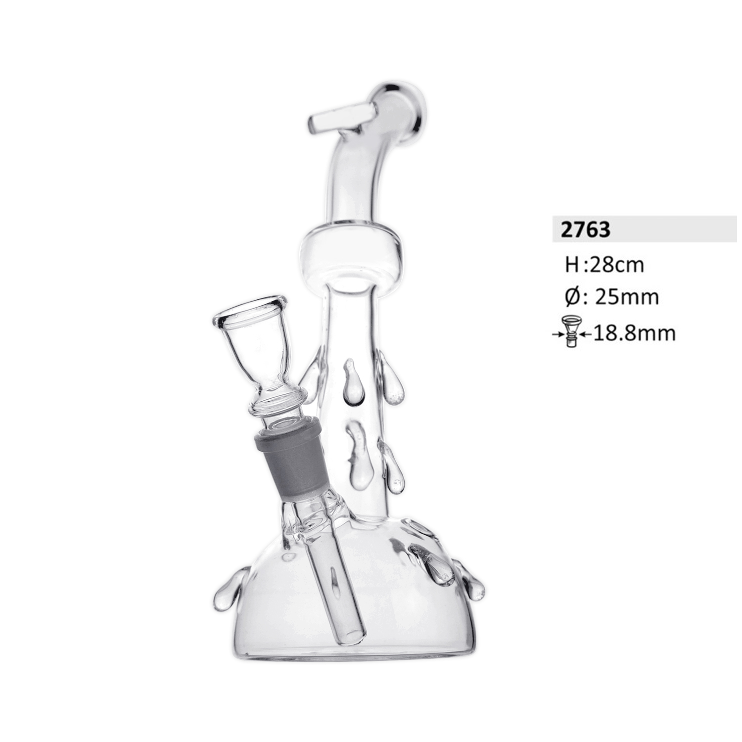 Glasbong | H: 28cm Schliff: 18,8mm Ø: 25mm