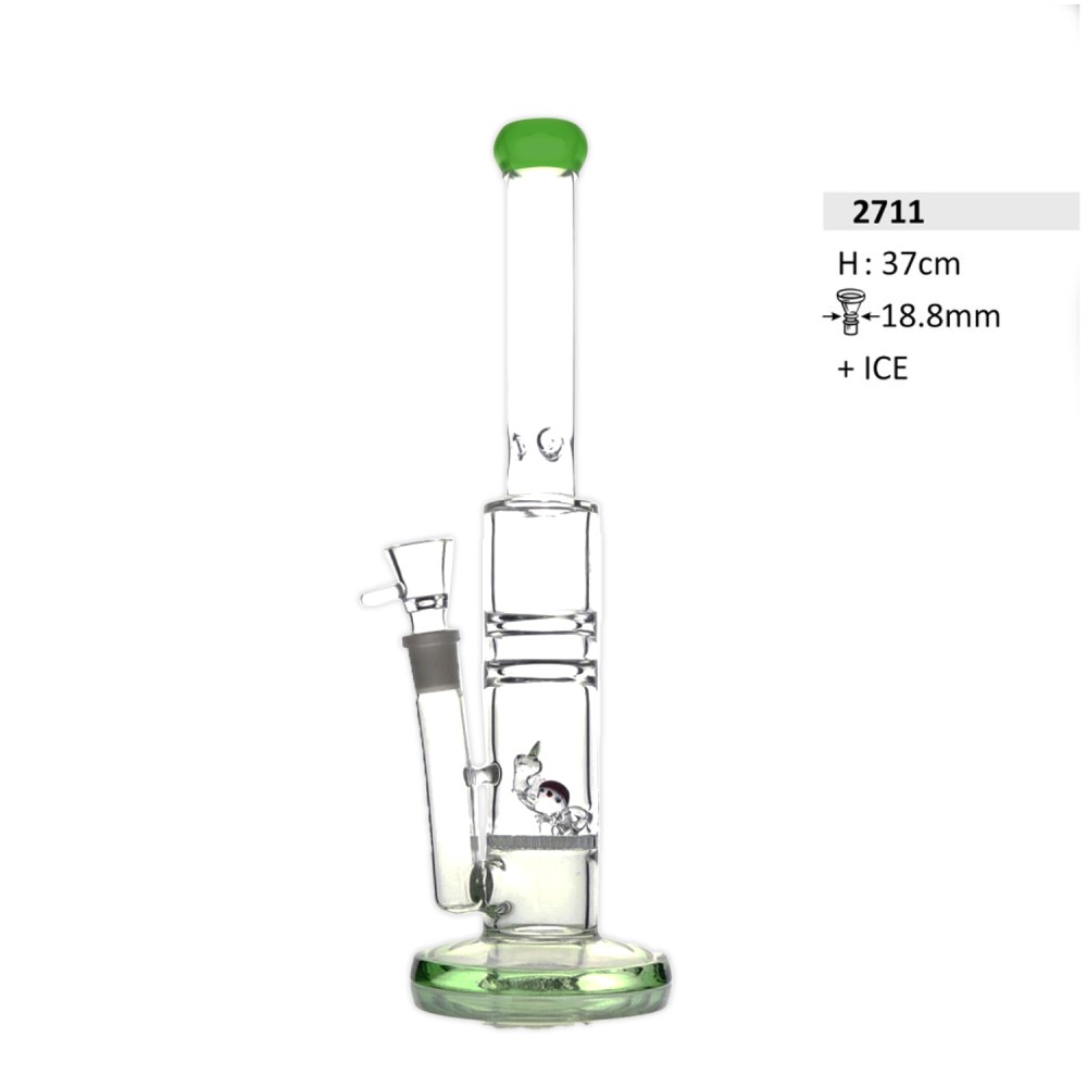 Glasbong Honeycomb Perkolator mit Eis | H: 37cm, Glasstärke: 5mm,  Schliff: 18,8mm 