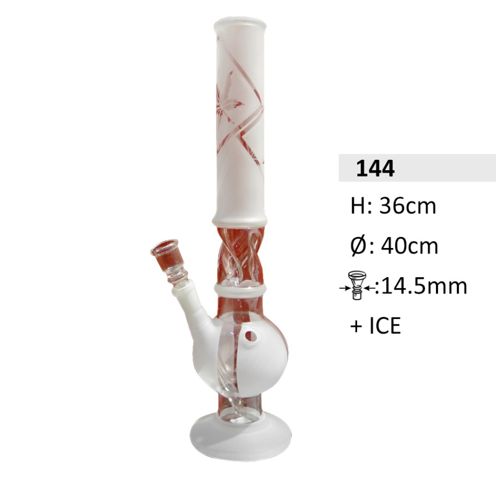  Sandgestrahlt | Zylinder Glasbong | H:36cm Ø:40mm Sockel: 14,5mm