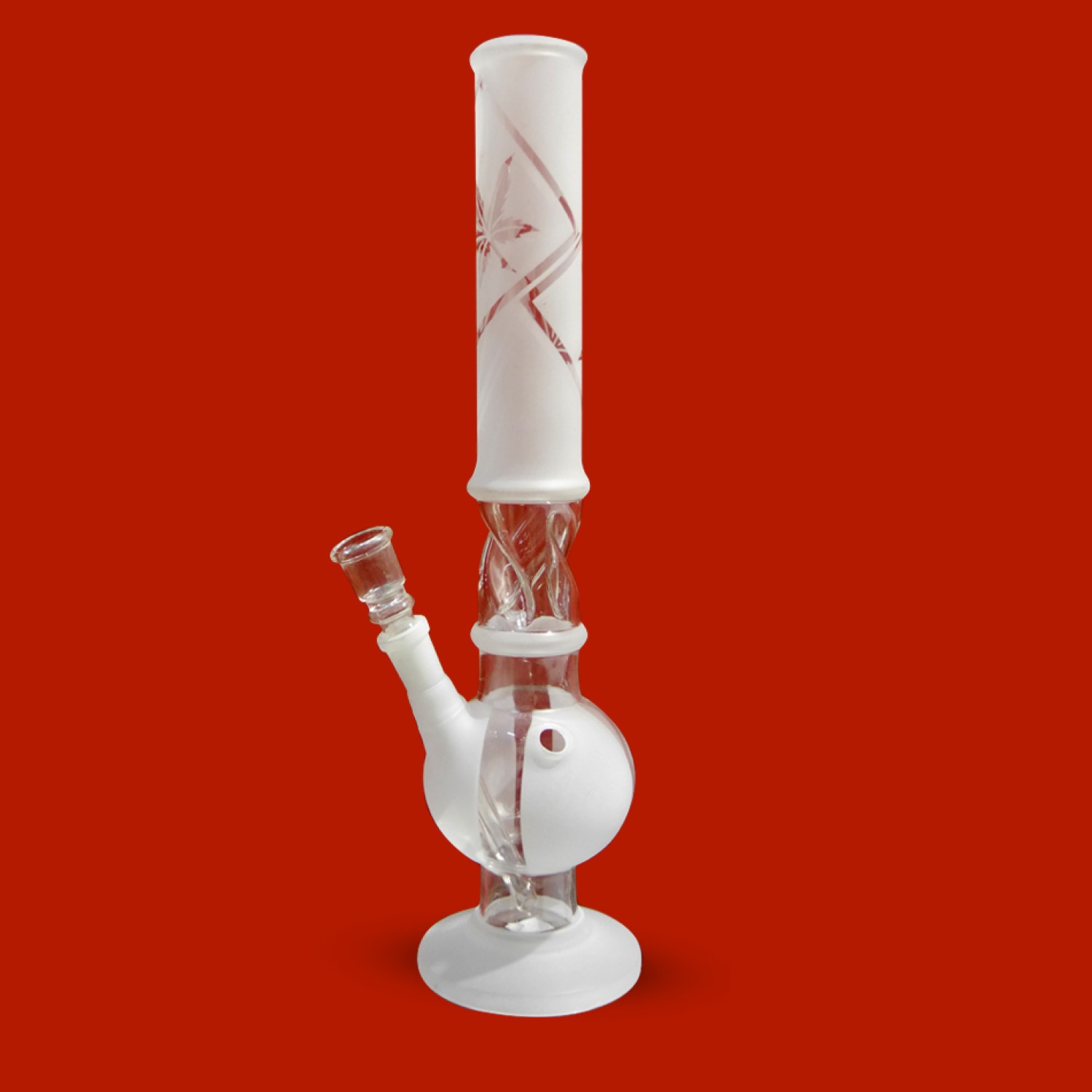  Sandgestrahlt | Zylinder Glasbong | H:36cm Ø:40mm Sockel: 14,5mm