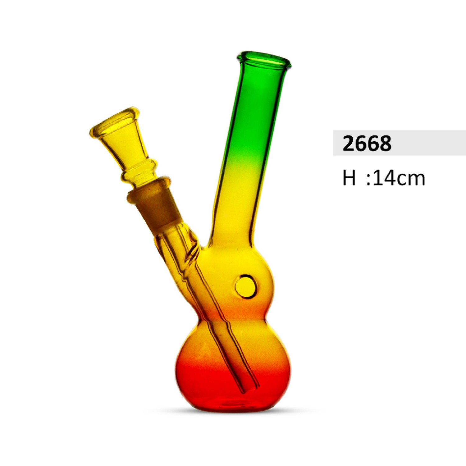 Glasbong reaggie farbe, H:14cm