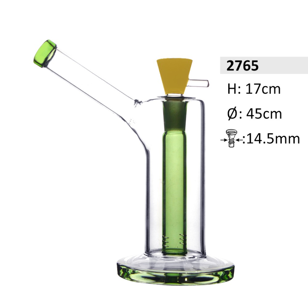 Glasbong mit Perkolator und Glasköpf| H: 17cm Schliff: 14.5mm