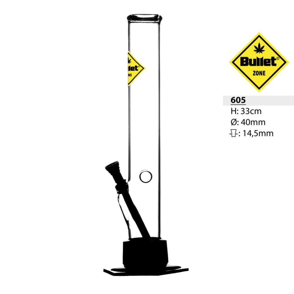 Bullet Zone Glasbong | Kunststoffsockel | Ø: 40 mm H: 33 cm Sockel: 14,5 mm