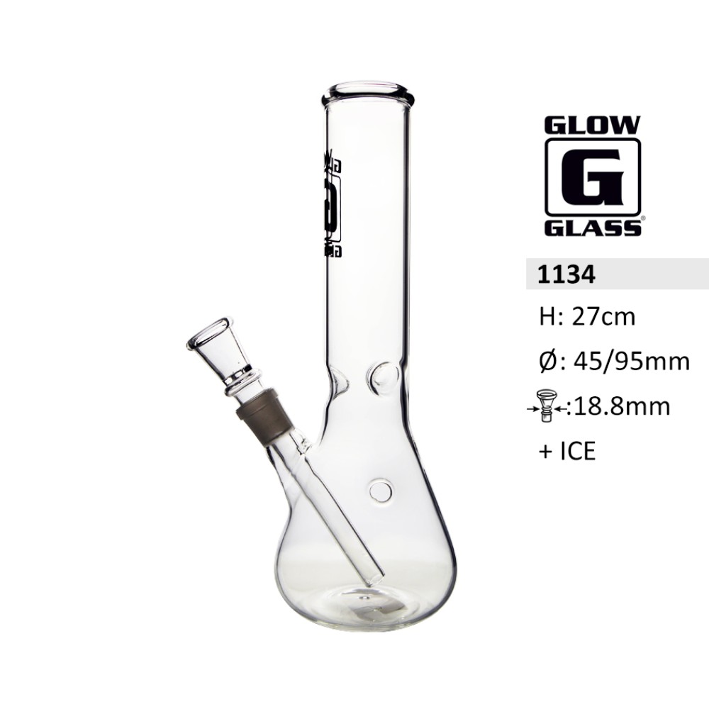 Glassbong kickloch. 27cm. 18,8 schl.