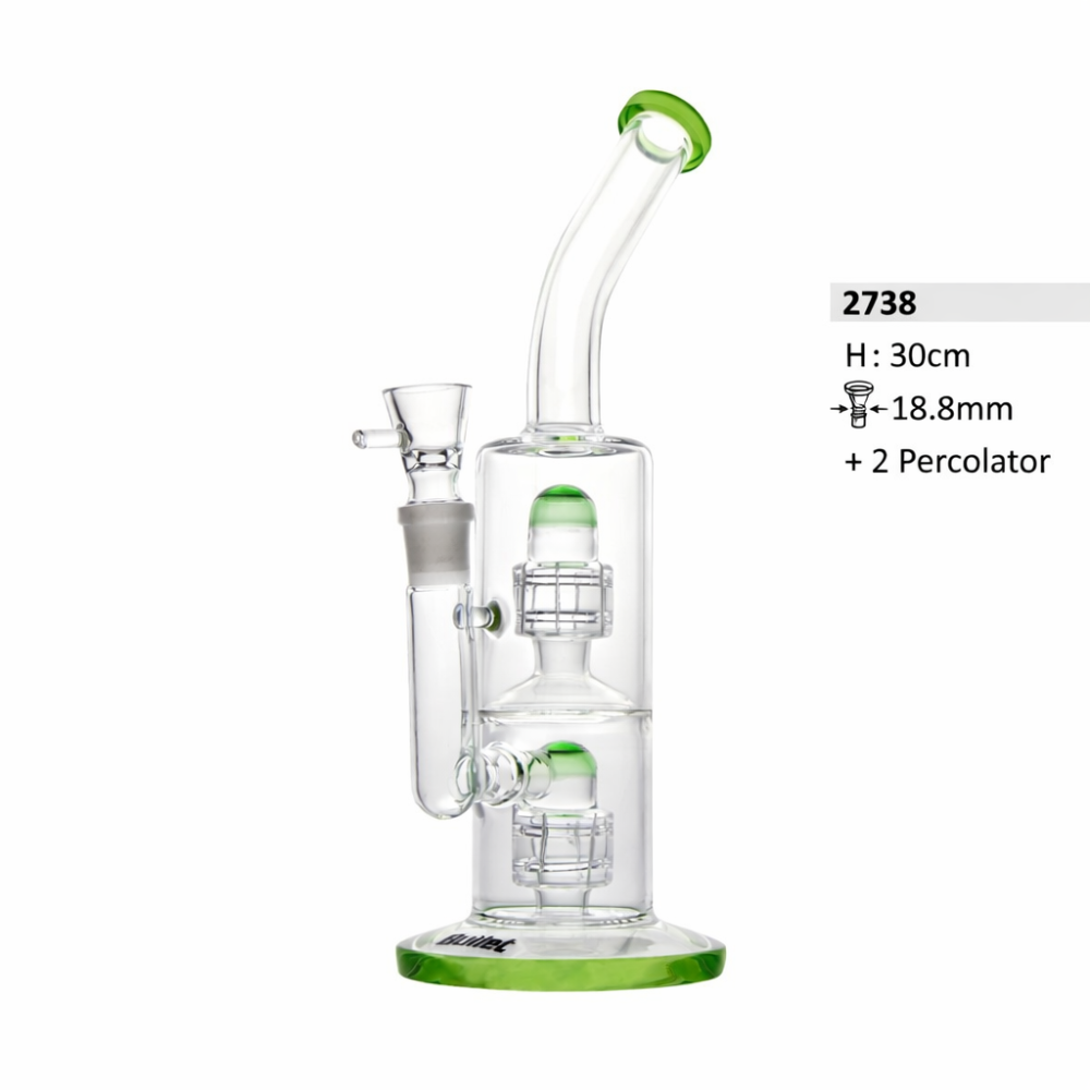 Bullet Glasbong  mit Perkolator und Eis| H: 30cm Schliff: 18,8mm