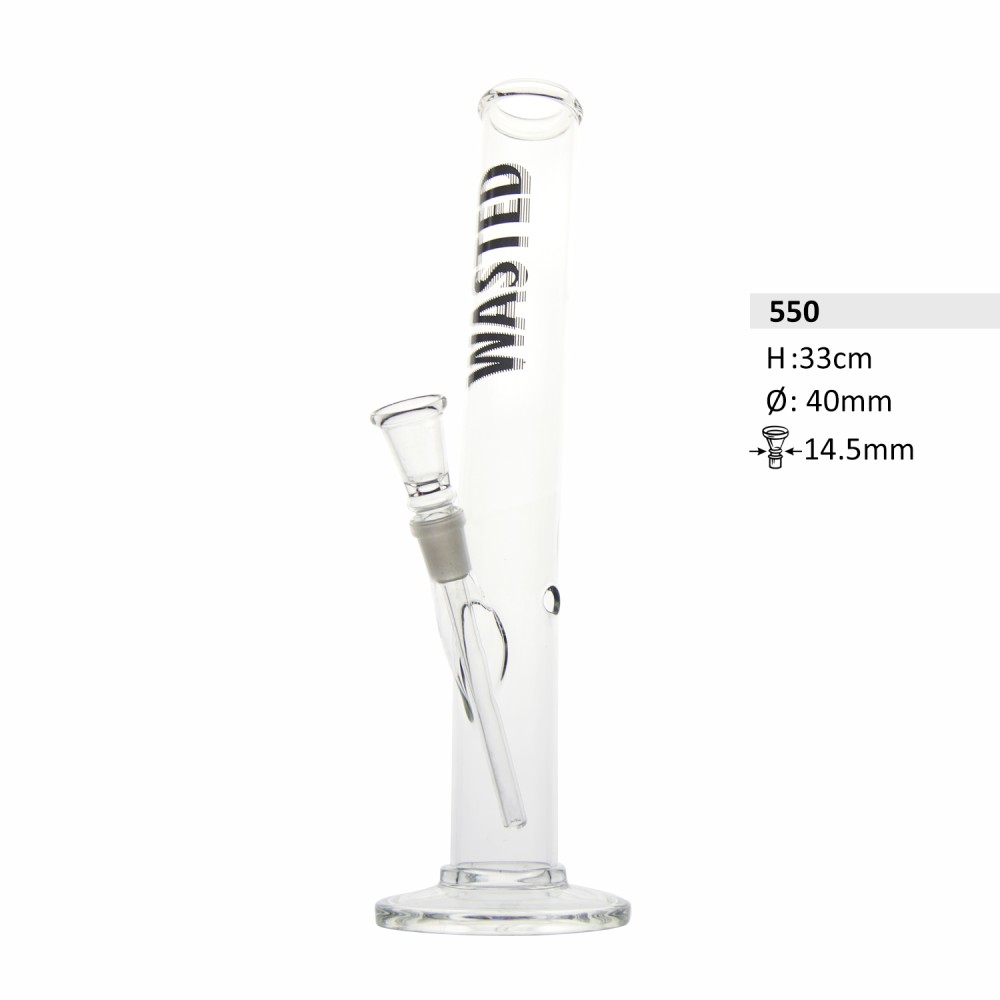 Wasted Glasbong | Zylindrische Form | Ø: 40mm H: 33cm, Fassung: 14,5mm