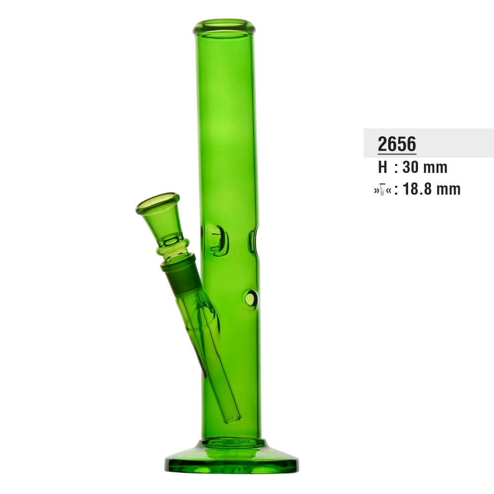 Gl.Bong mit Eis Transp.Green 18,8mm ca.30cm.